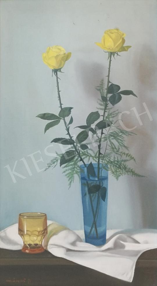 Mácsai István - Sárga rózsák festménye