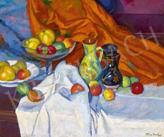  Tipary, Dezső - Still Life with Fruit Bowl, 1919 painting