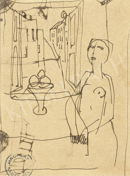  Kádár Béla - Hölgy asztal mellett festménye