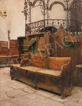  Kaufmann, Izidor - Interior of  Holleschau Synagogue painting