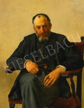  Kaufmann Izidor - Portré az ülő úrról  festménye