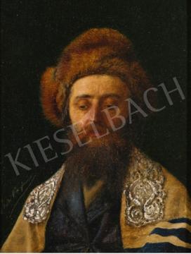  Kaufmann, Izidor - Portrait of a Rabbi with Tallit painting