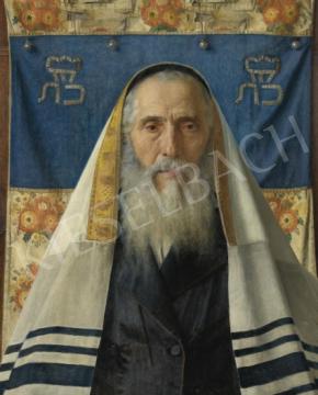  Kaufmann, Izidor - Portrait of a Rabbi with Prayer Shawl painting