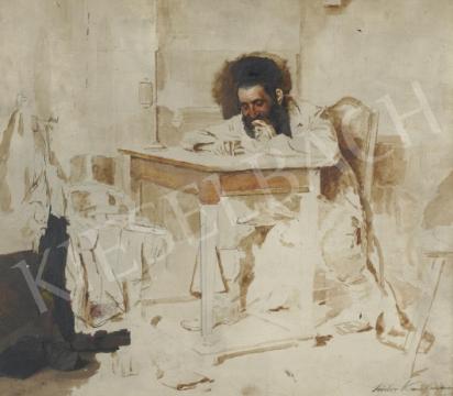  Kaufmann Izidor - Tanulmány az olvasó férfihoz festménye