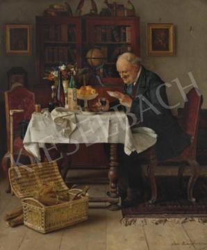  Kaufmann Izidor - Az agglegény születésnapja festménye