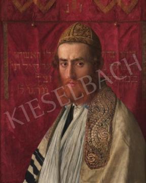  Kaufmann Izidor - Rabbi portré imakendőben festménye