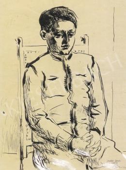  Szabó Ákos - Ülő gyermek portréja, 1957 