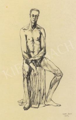  Szabó Ákos - Ülő férfi akt, 1957 