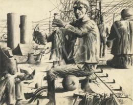  Szabó Ákos - Pihenő munkások, 1961 