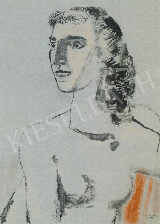  Szabó, Ákos - Portrait of a Woman, 1958 painting