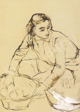  Szabó Ákos - Guggoló lány tanulmány, 1955 