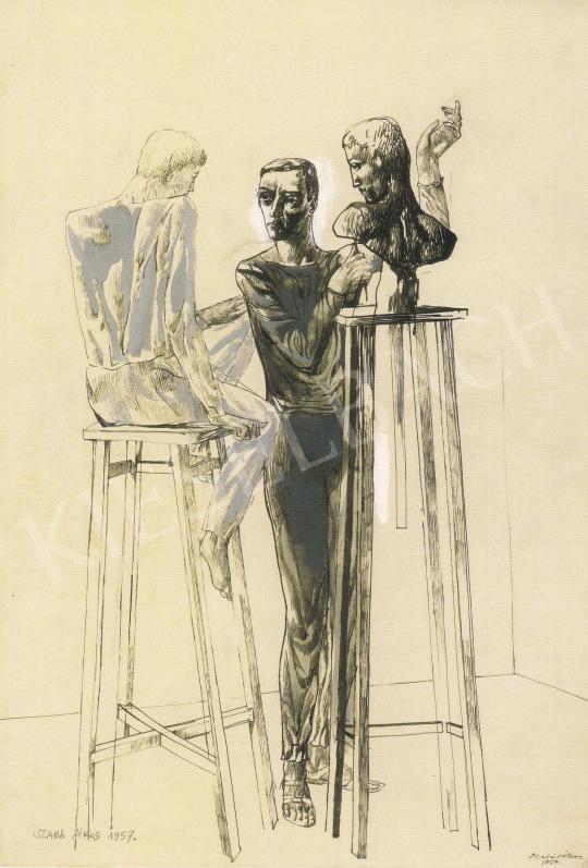  Szabó Ákos - A szobrász és modellje, 1957 festménye