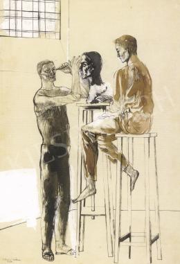  Szabó Ákos - Szobrász és modellje, 1957 