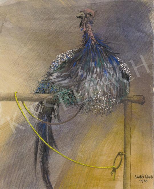  Szabó Ákos - Ülő madár, 1958 festménye