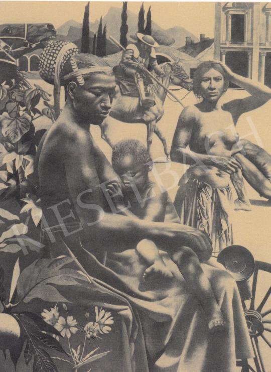  Szabó Ákos - Afrikai nő szoptatás közben, 1975 festménye