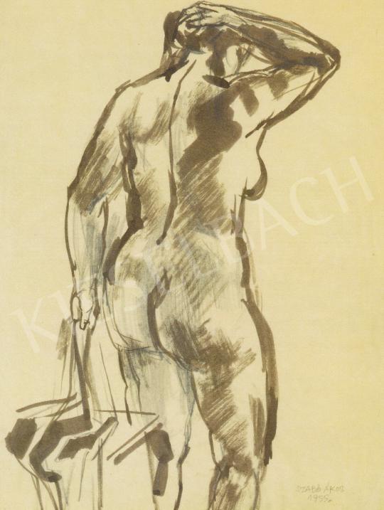  Szabó Ákos - Női hátakt, 1955 festménye