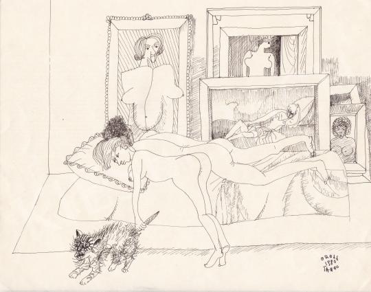 Orosz, János - Siesta before the Paintings, 1980 painting