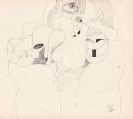 Orosz János - Női arckép (Hommage a Picasso), 1981 