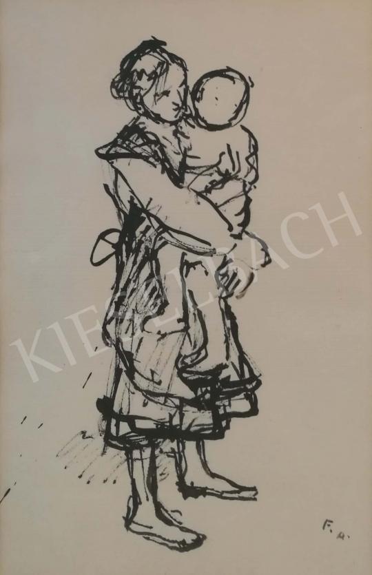 Fényes Adolf - Anya gyermekével festménye