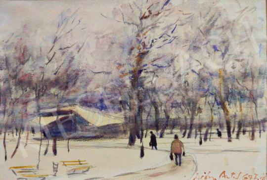 For sale Diósy, Antal (Dióssy Antal) - Városliget in winter 's painting