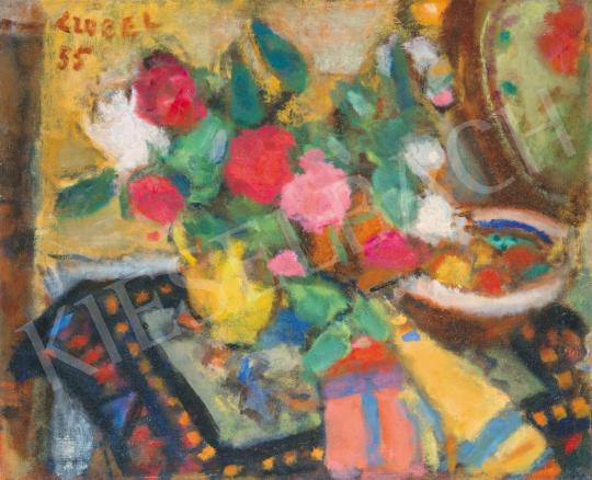  Czóbel, Béla - Still Life with Coloured Flowers, 1955 painting