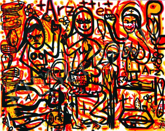  drMáriás - In the A.R. Penck Studio of the Arsenic Women of Tiszazug, 2015 painting