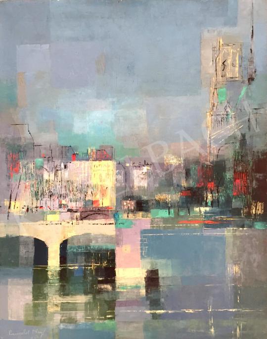 Ney, László (Lancelot Ney) - Parisian Seine Bank (Notre Dame), 1956 painting