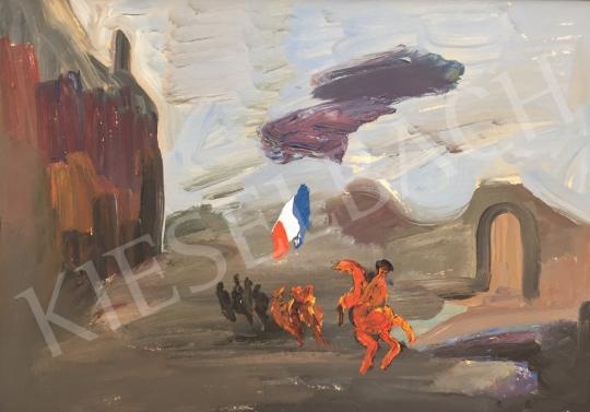 Kovásznai, György - Song of the French Revolution / Battle Scenes, 1973 painting