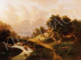Unknown painter, about 1860 - Landscape in the Alps 