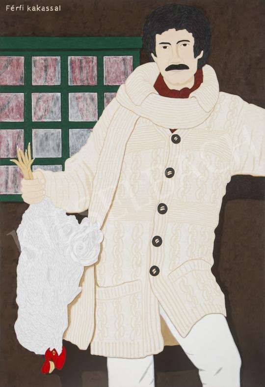  Hecker, Péter - Man with Rooster, 2015 painting