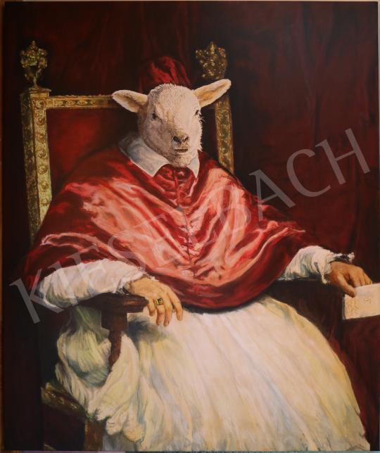  drMáriás - Holy Lamb as Vicar of Christ in Velasquez's Studio, 2020 painting