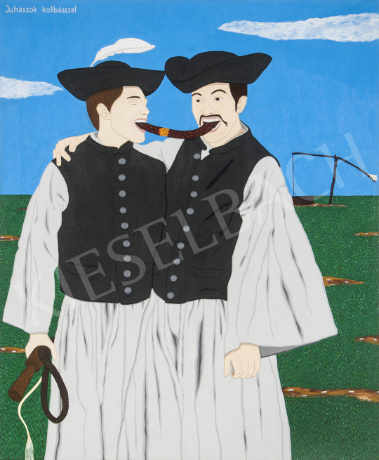  Hecker, Péter - Shepherds with Sausages, 2015 painting