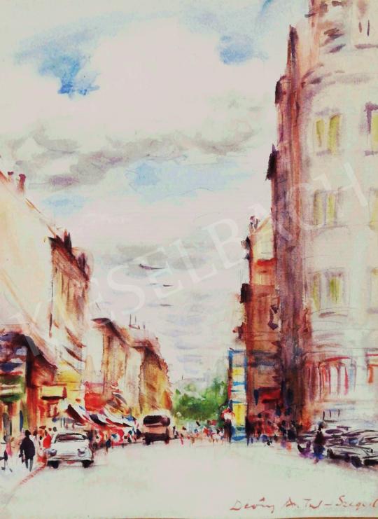 Diósy, Antal (Dióssy Antal) - Street in Szeged painting