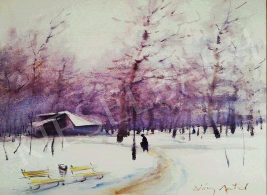 For sale Diósy, Antal (Dióssy Antal) - Winter Park Scene (Dusk Lights) 's painting