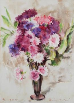 Diósy, Antal (Dióssy Antal) - Flower Still Life with colorful Carnations 