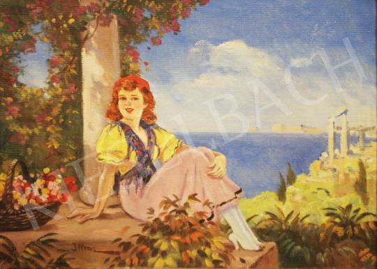 For sale Illencz, Lipót -  Young Girl on a Mediterranean Background 's painting