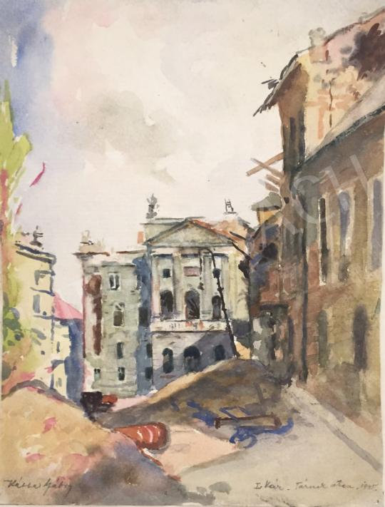  Kássa, Gábor - Budapest, Castle, Tárnok Street, Building of the Former Military High Command, 1945 painting