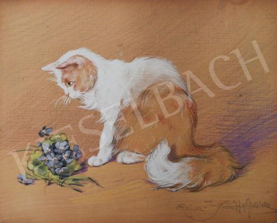 For sale Rainerné-Istvánffy, Gabriella - Angora Kitten Smelling Violets 's painting