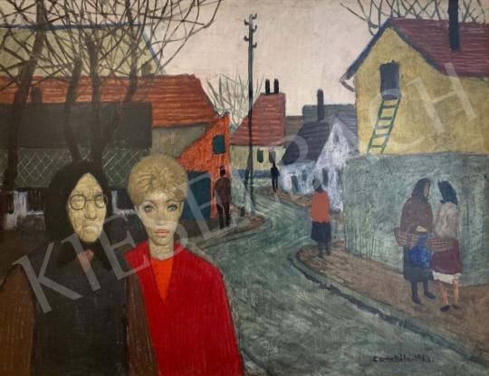  Czene, Béla jr. - Village Detail with Walkers painting