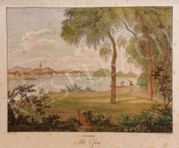  Kunike, Adolph Friedrich - View from the North-Western part of Margaret Island to the Reformed Church  and the Synagogue 