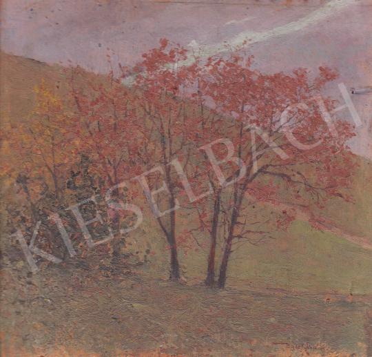 Basch Árpád - Őszi fák a tisztáson festménye