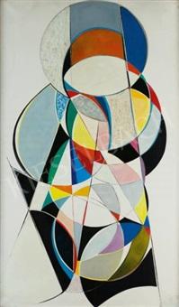  Csató, György - Composition Abstraite Sur Fond Blanc painting