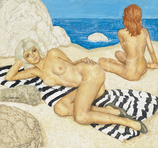  Czene, Béla jr. - Girls Sunbathing on the Beach (Adriatic), 1987 | 64st Autumn Auction auction / 1 Lot