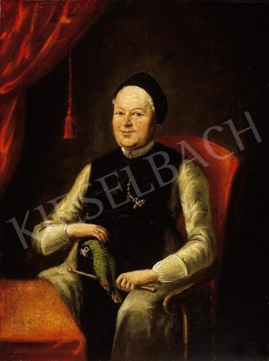 Unknown painter, 18th century - The Portrait of Andreas Schoppenoder with a Green Parrot, 1775 | 6th Auction auction / 176 Lot