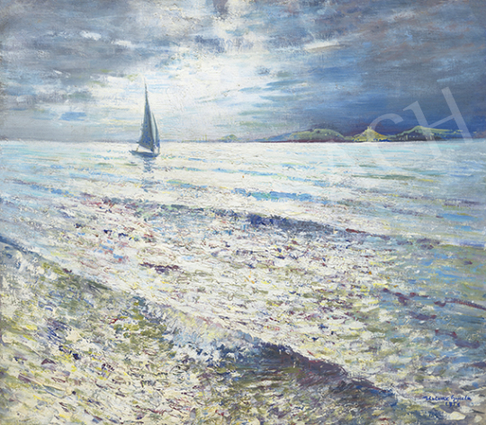 Halvax, Gyula - Lake Balaton with Sailing Boats (Sparkling Water), 1956 | 64st Autumn Auction auction / 22 Lot