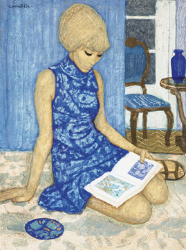  Czene Béla - Olvasó lány (A kék ruha) | 64. Őszi Aukció aukció / 28 tétel