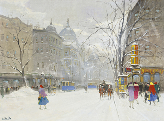  Berkes, Antal - Budapest in Winter with Fiacre | 64st Autumn Auction auction / 55 Lot