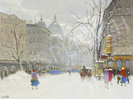  Berkes, Antal - Budapest in Winter with Fiacre 