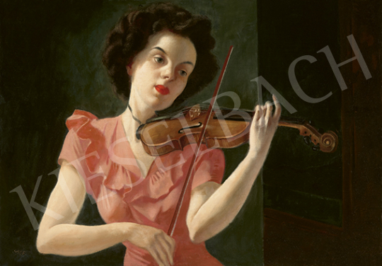 Molnár C., Pál - Girl Playing the Violin, c. 1940 | 64st Autumn Auction auction / 71 Lot