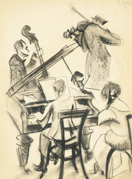  Scheiber Hugó - Zenélő társaság (Kvintett), 1922 | 64. Őszi Aukció aukció / 73 tétel
